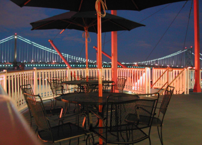 Liberty Belle tables and umbrellas
